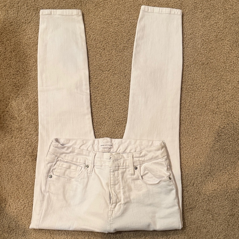 Good American GAGLC001 Women's White Skinny Jeans Cropped. Size 6/28